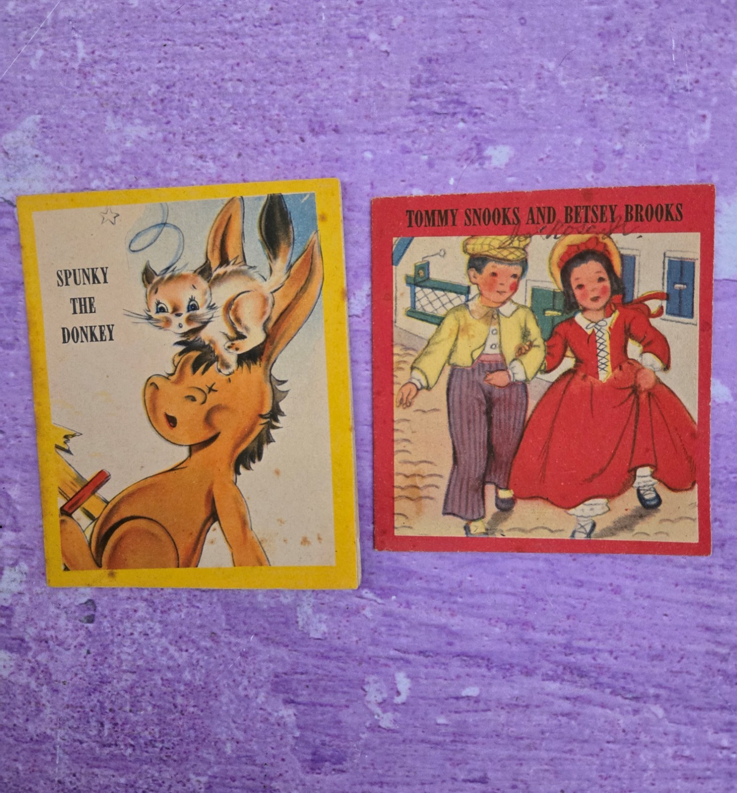Vintage Miniature Childrens Mini Books Samuel Lowe Animals Illust 1940s LOT OF 8