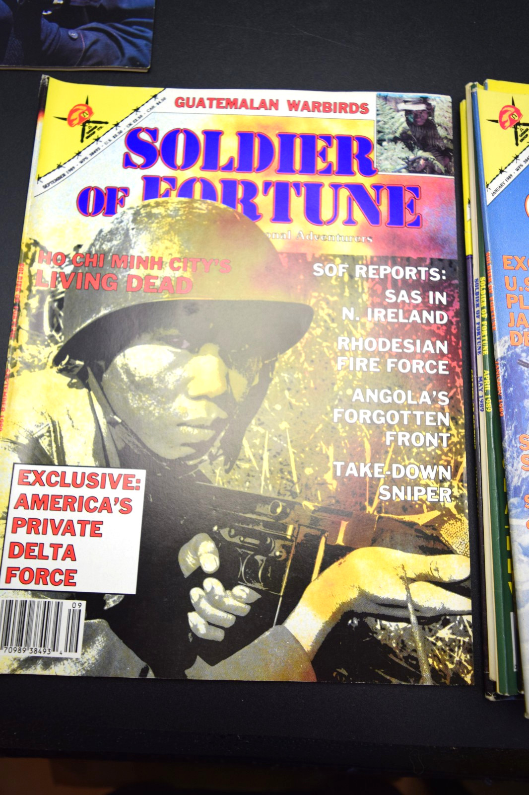 Lot of 7 Soldier of Fortune Magazines Jan Feb Apr May Aug Sep Dec 1989