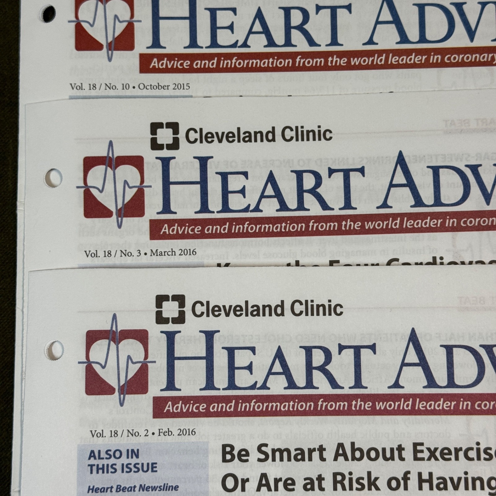CLEVELAND CLINIC HEART ADVISOR X 24 – Vol 17 x 2,Vol 18 x 3,Vol 19 x 10,Vol 20×9