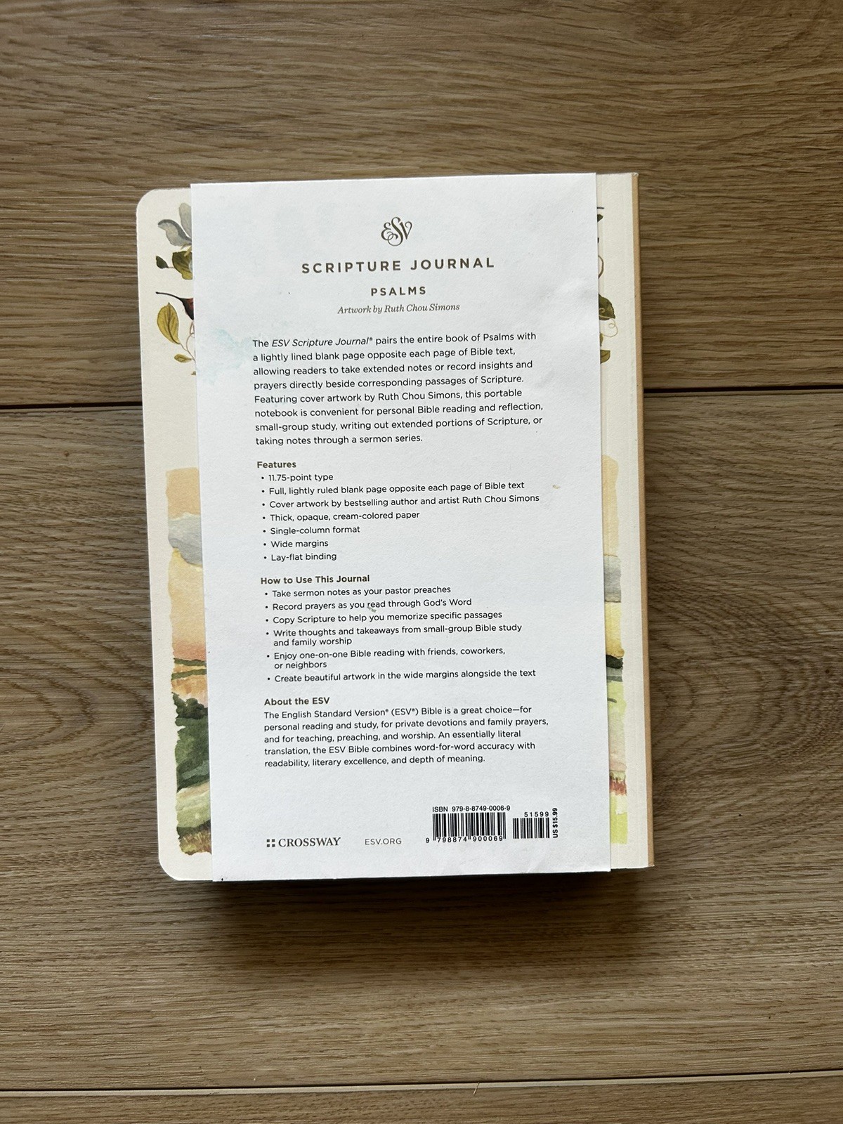 ESV Scripture Journal: Psalms (Artwork by Ruth Chou Simons) (Paperback)