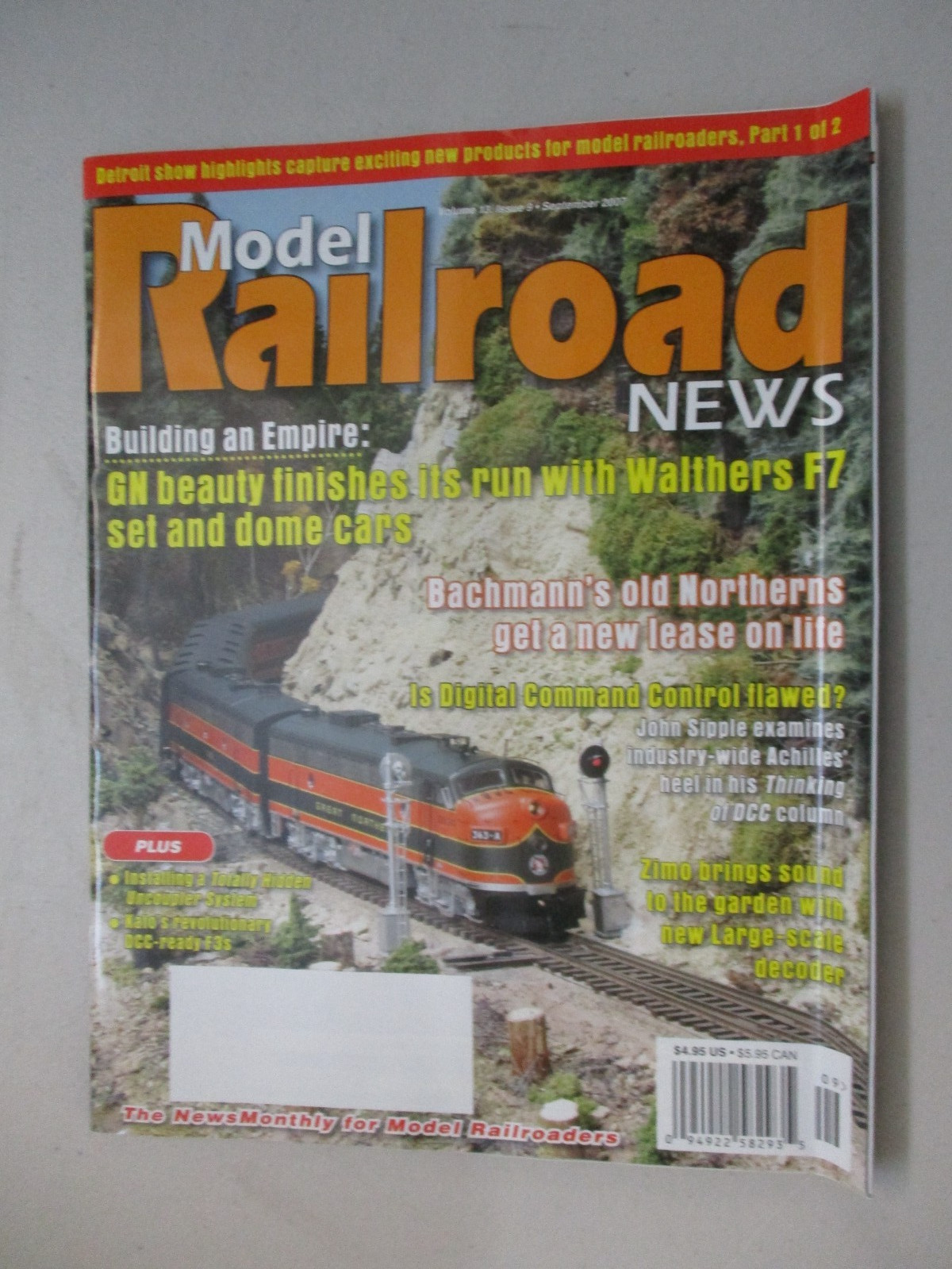 MODEL RAILROAD NEWS SEPTEMBER 2007 WALTRHERS F7 DETROIT SHOW BACHMANN NORTHERNER