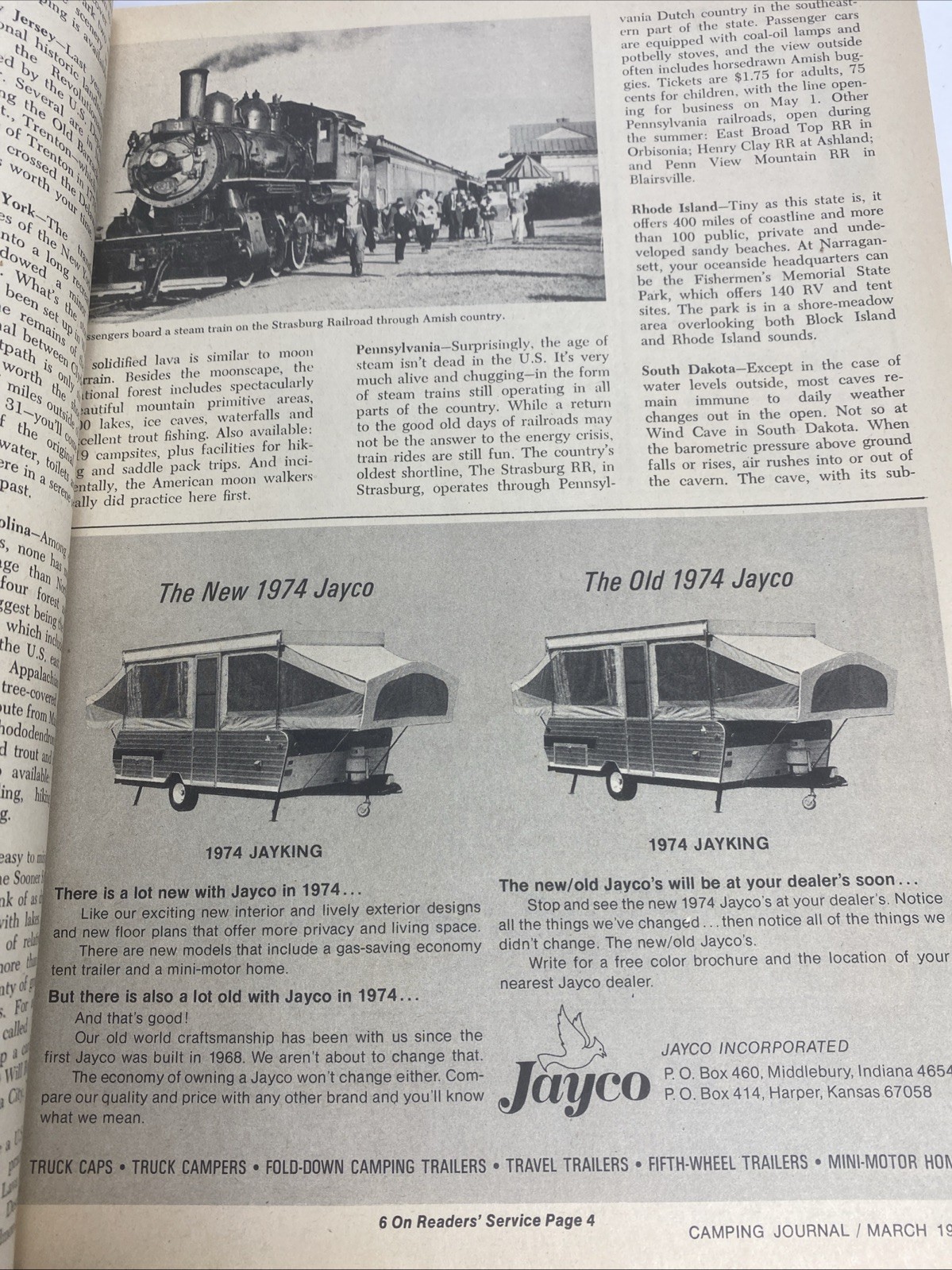 Camping Journal March 1974 Buyer&rsquo;s Guide Outdoor Recreation Magazine