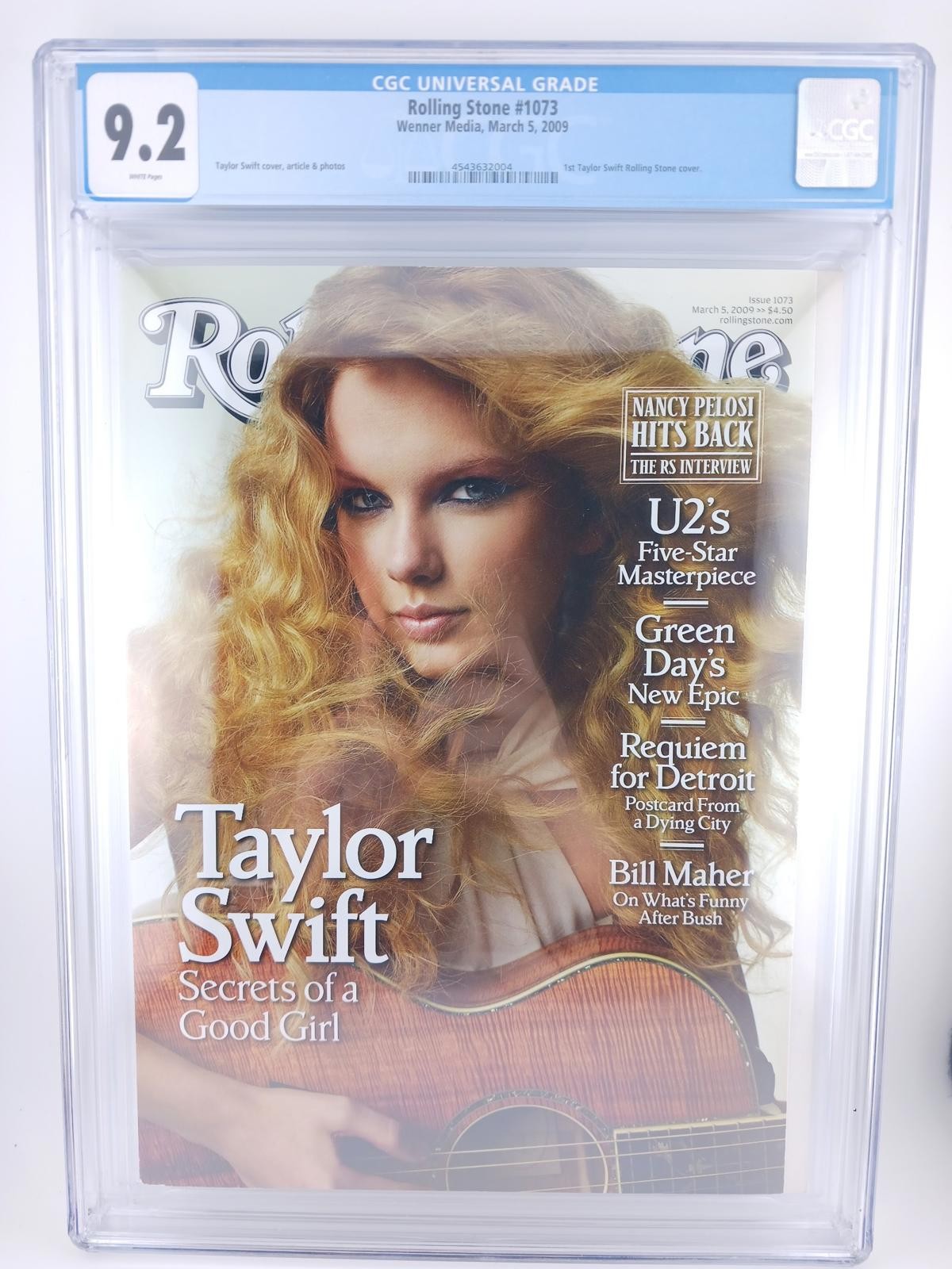 CGC Grade 9.2 Rolling Stone #1073 Wenner Media, March 5, 2009 Taylor Swift Cover