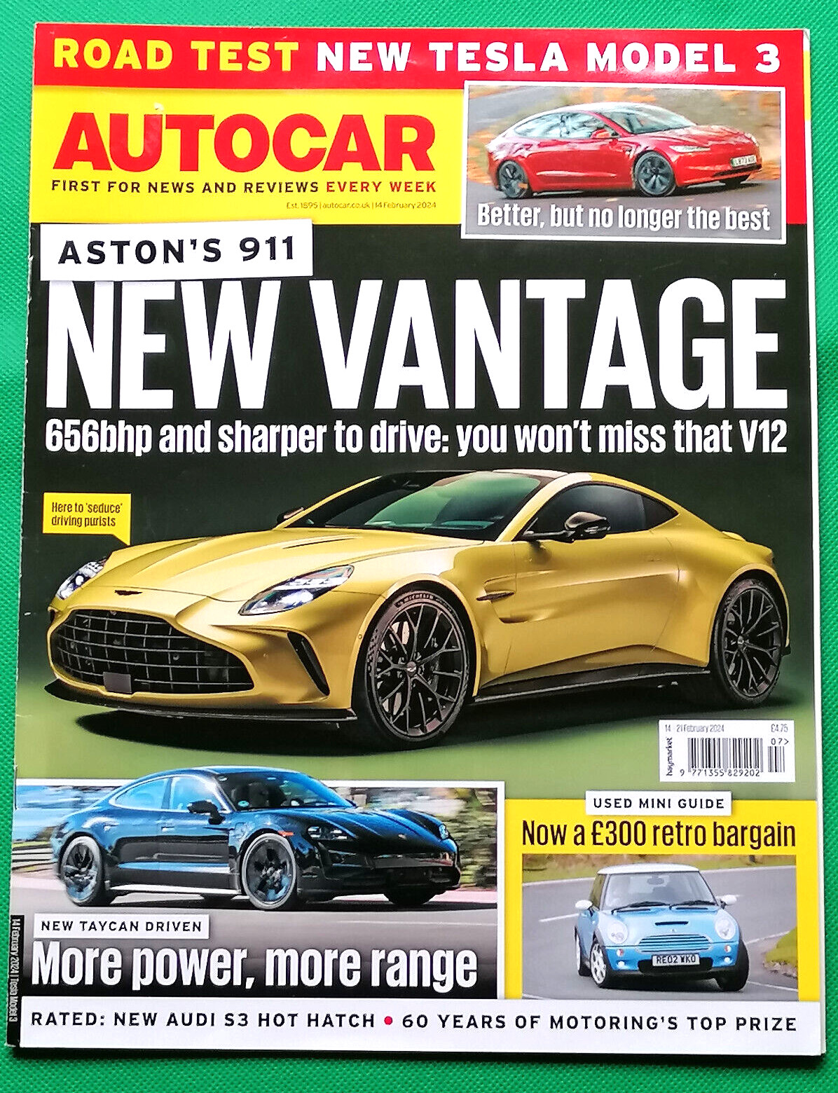 Autocar 14 Feb 2024 – BEST CAR OF THE YEAR – TESLA MODEL 3 – PORSCHE TAYCAN –