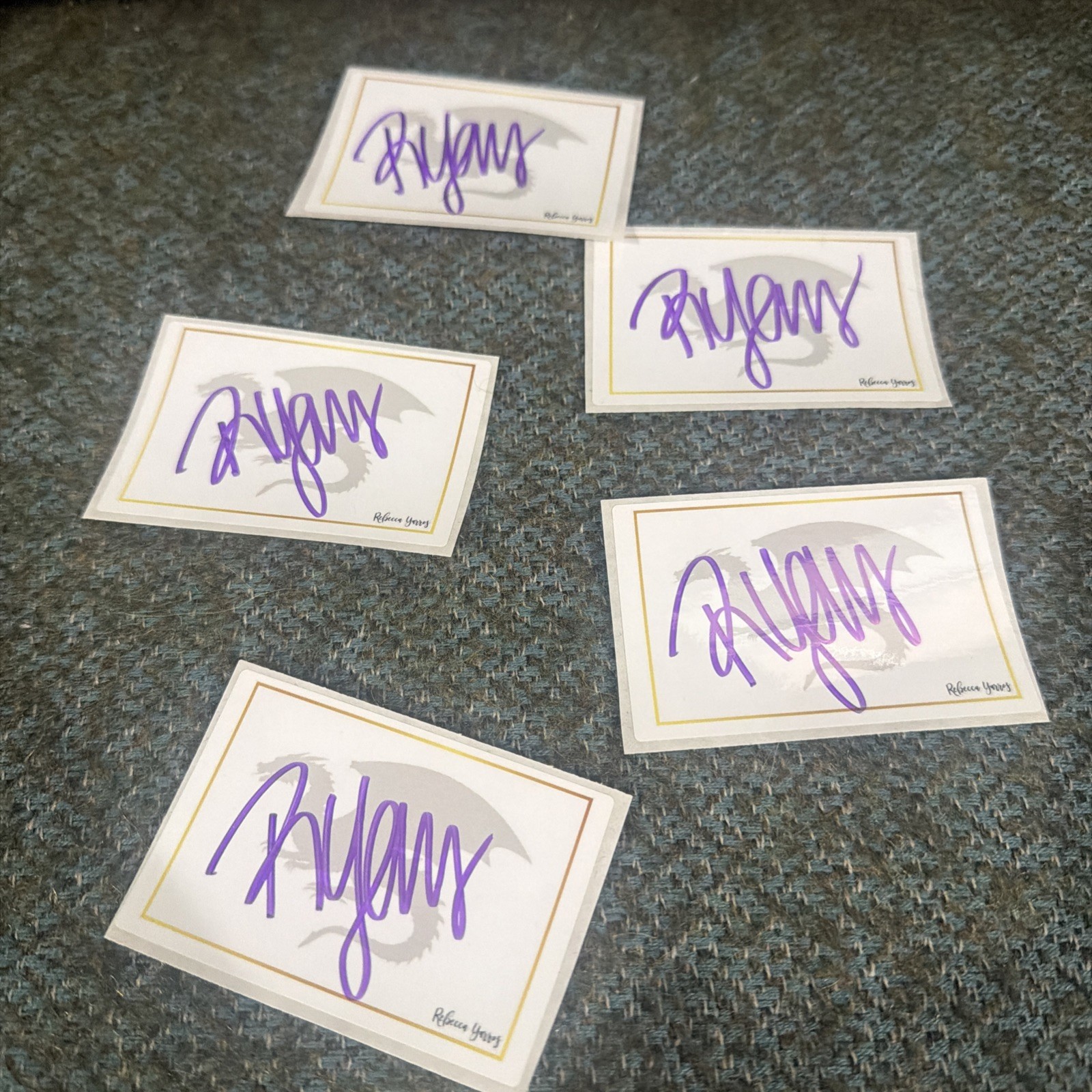 Rebecca Yarros DRAGON Signed Self Adhesive Bookplate Autograph: Fourth Wing Auto