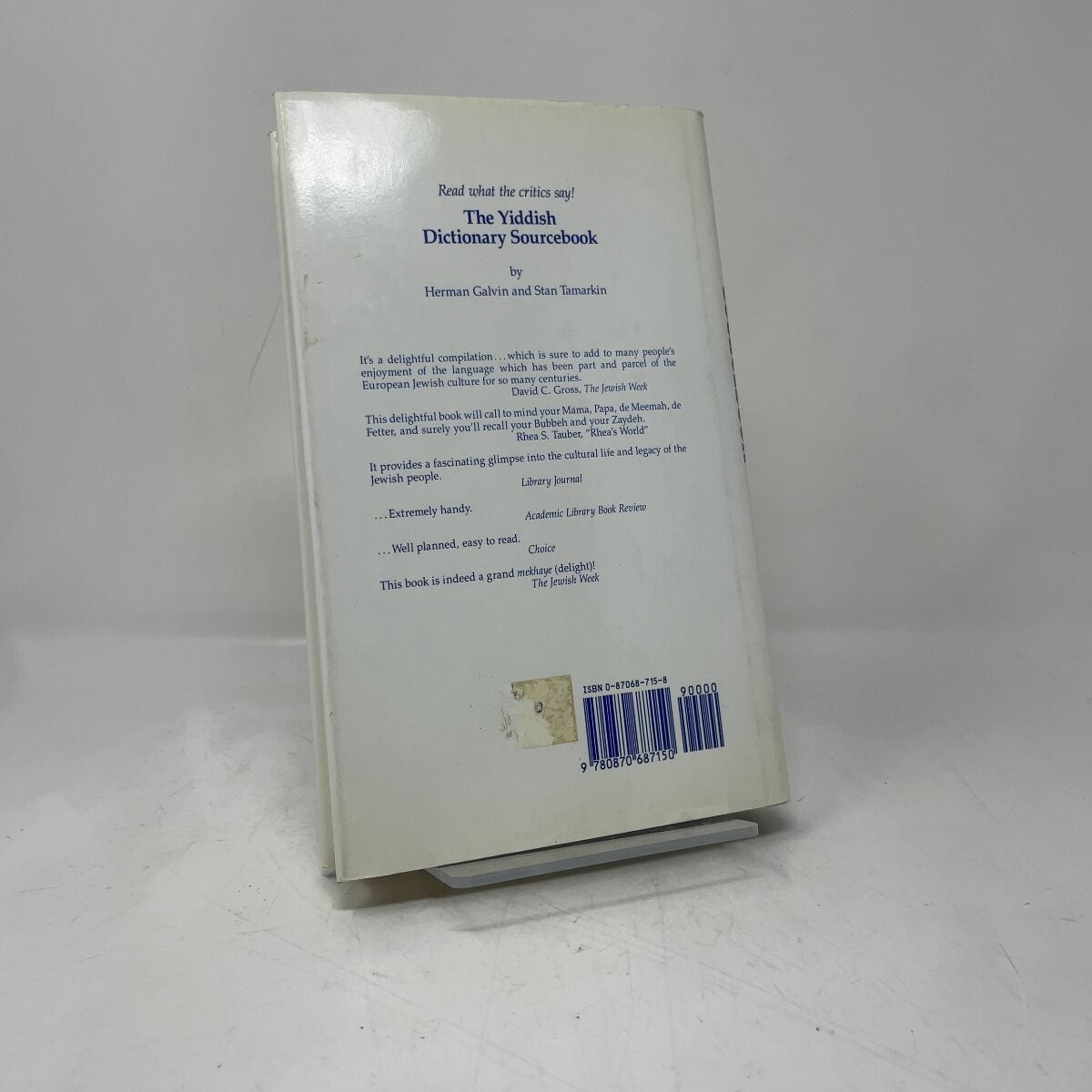 The Yiddish Dictionary Sourcebook by Herman Galvin HC First Edition Like New 19