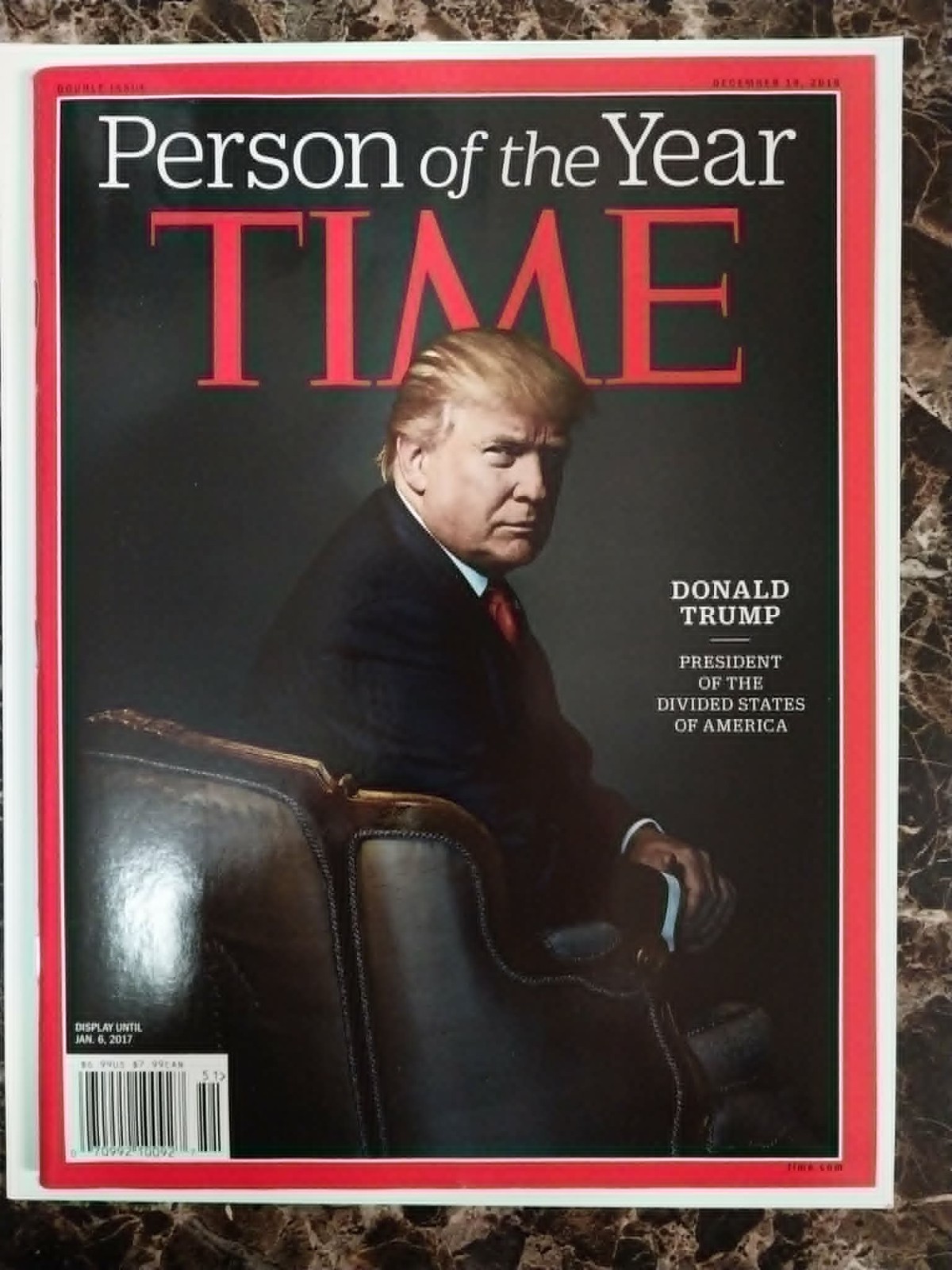 2016 TIME Magazine Donald Trump Person of the Year Newsstand No Label Dec 19 VF