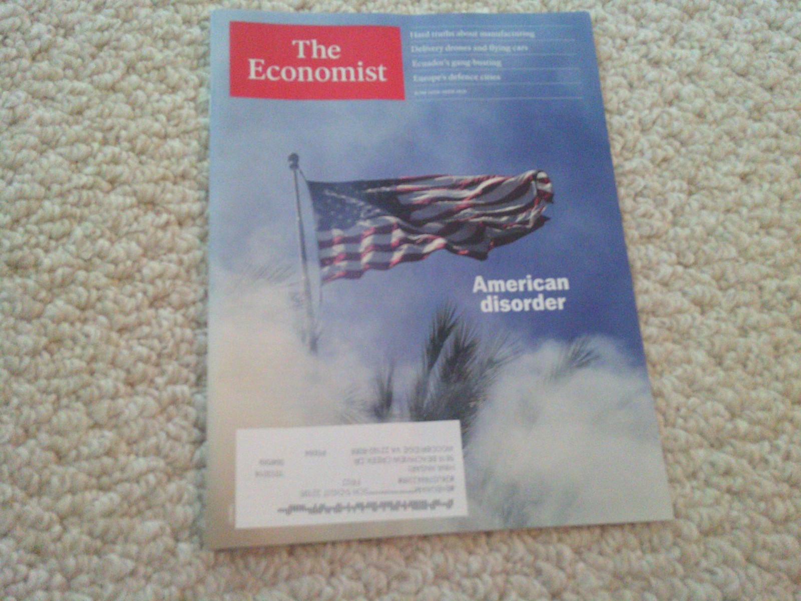 The Economist 2025 Magazine Newspaper American Disorder