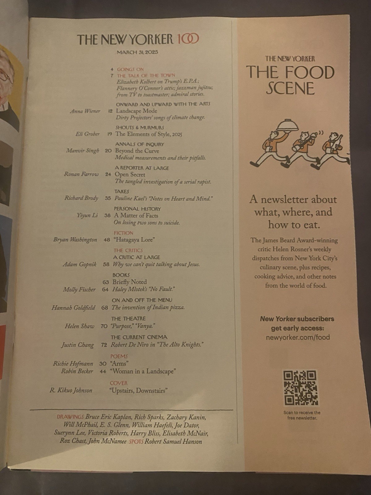 The New Yorker Magazine March 31, 2025 Upstairs Downstairs 100th Issue crossword