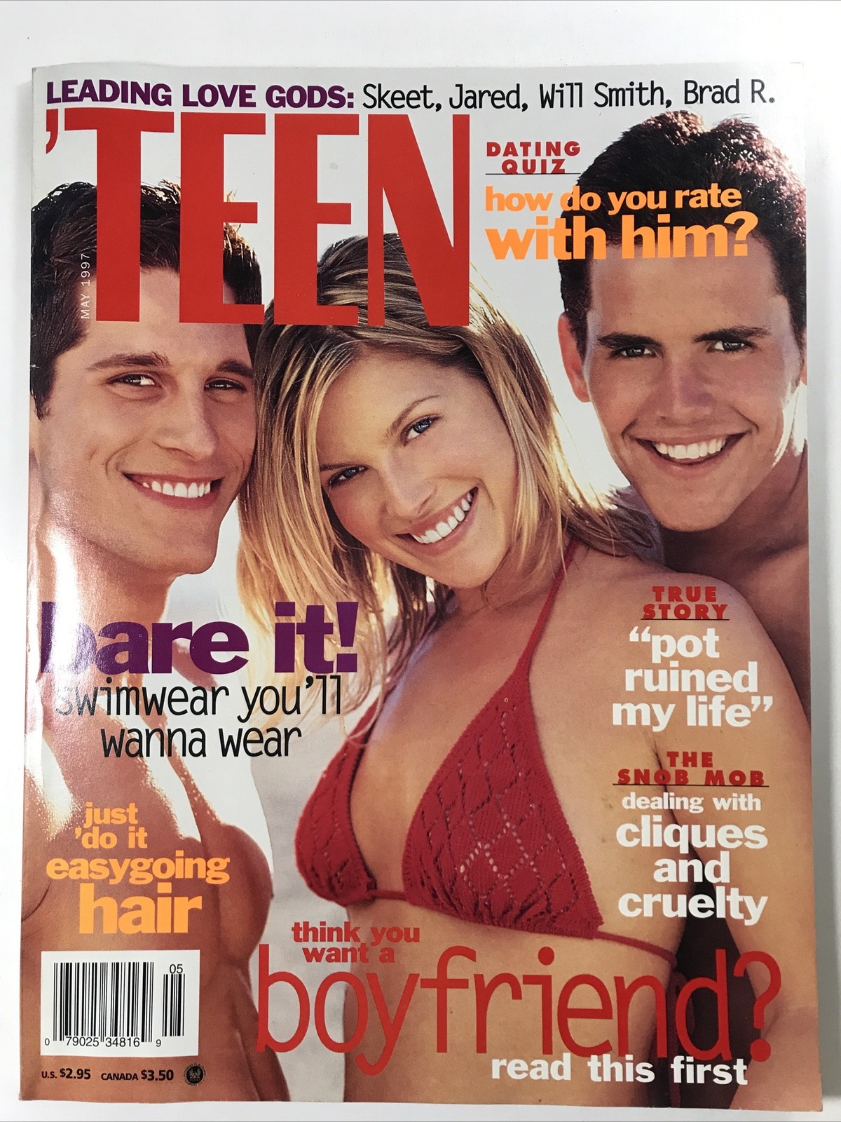 TEEN magazine May 1997-Fashion makeup hair Swimwear, Dating Quiz No Label
