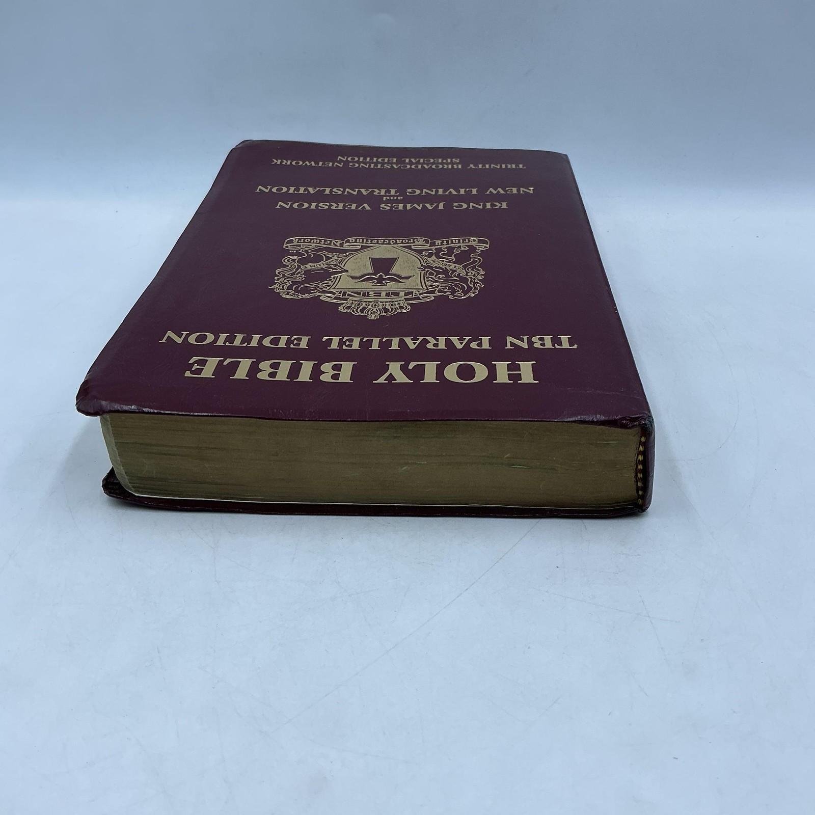 Holy Bible TBN Parallel Edition King James NLT Tyndale HC Burgundy 1997 USA