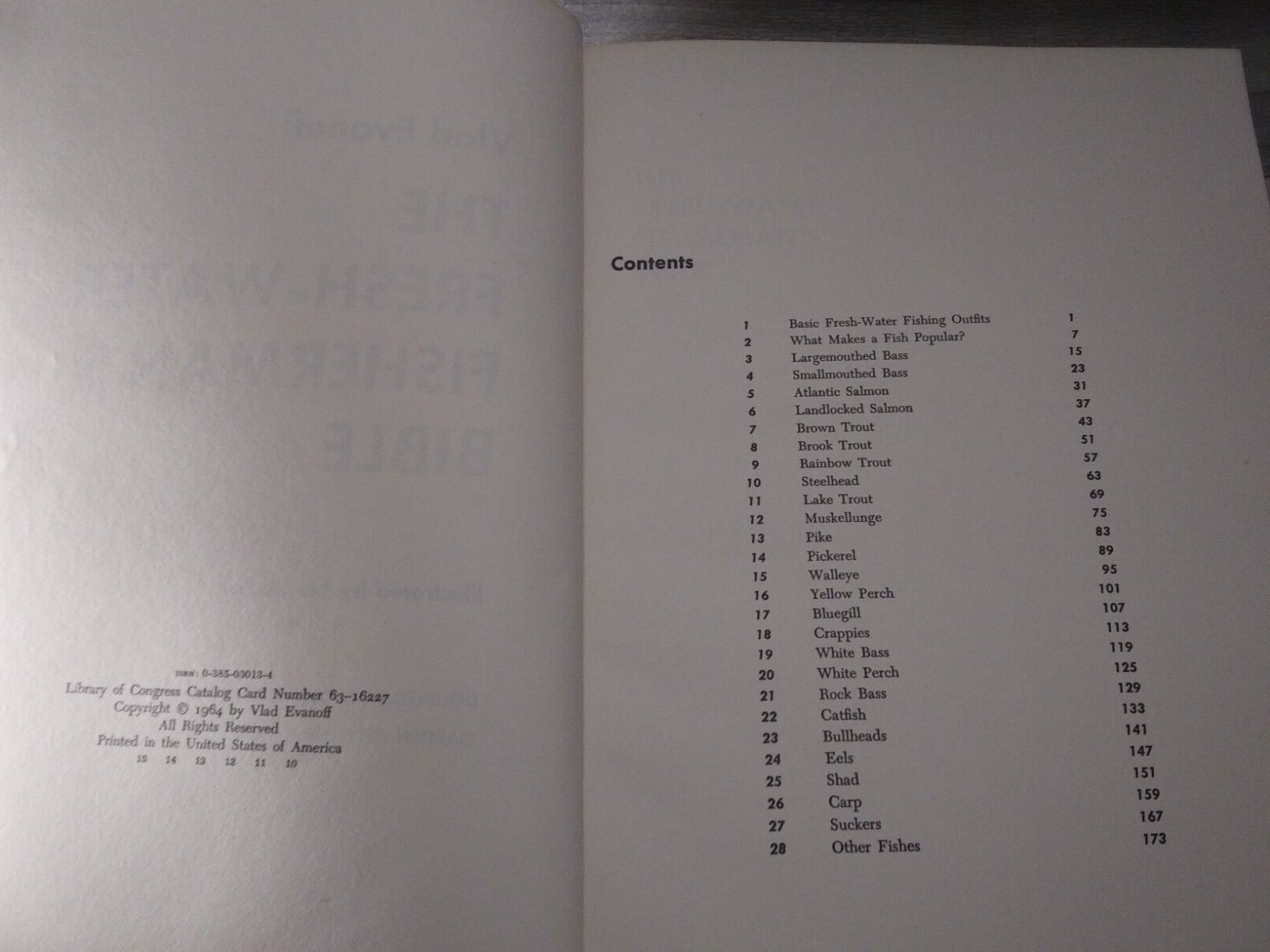 🎣 Vintage 1964 The Fresh-Water Fisherman&rsquo;s Bible Book 180 Pages Vlad Evanoff 🎣