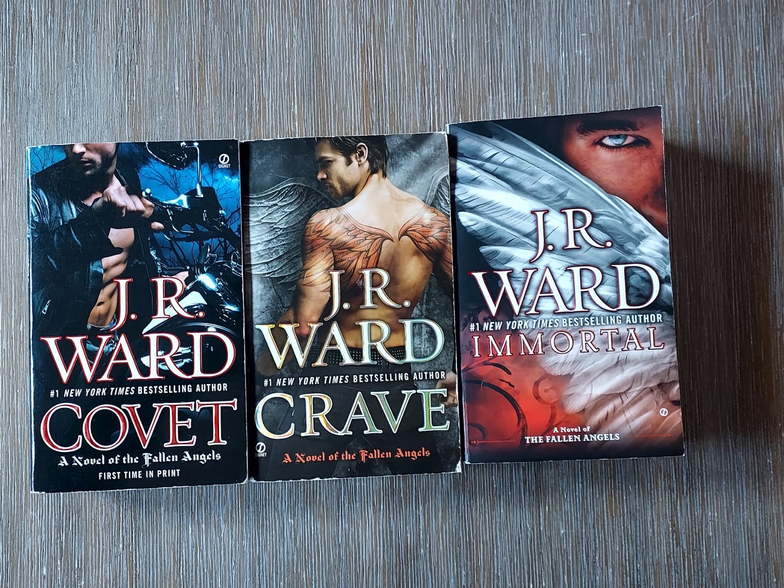 J.R. Ward Lot of 3 Fallen Angels: Covet, Crave, Immortal – PB