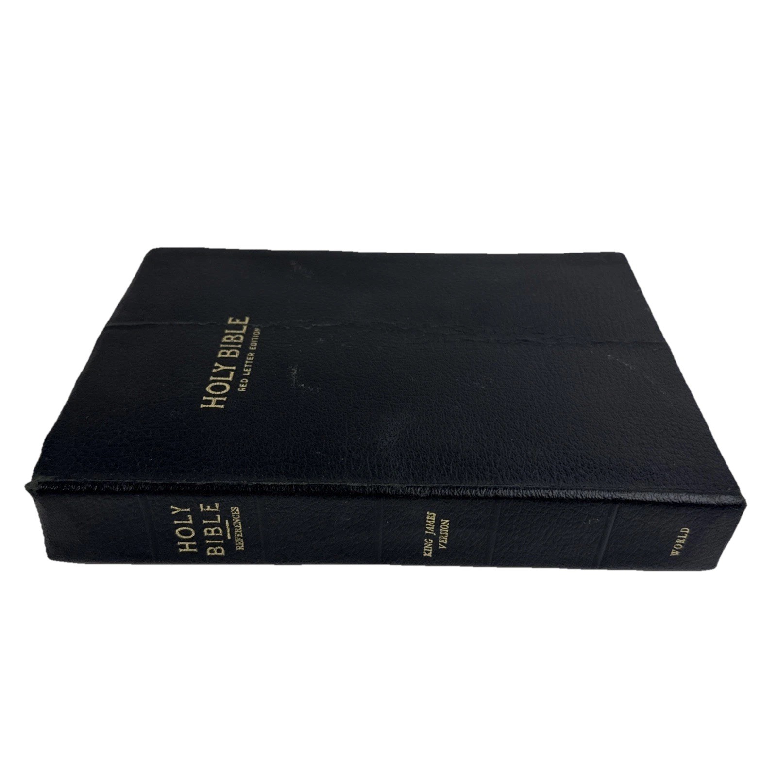 Vintage 1970 World Publishing KJV Bible Red Letter Giant Print Self Pronouncing