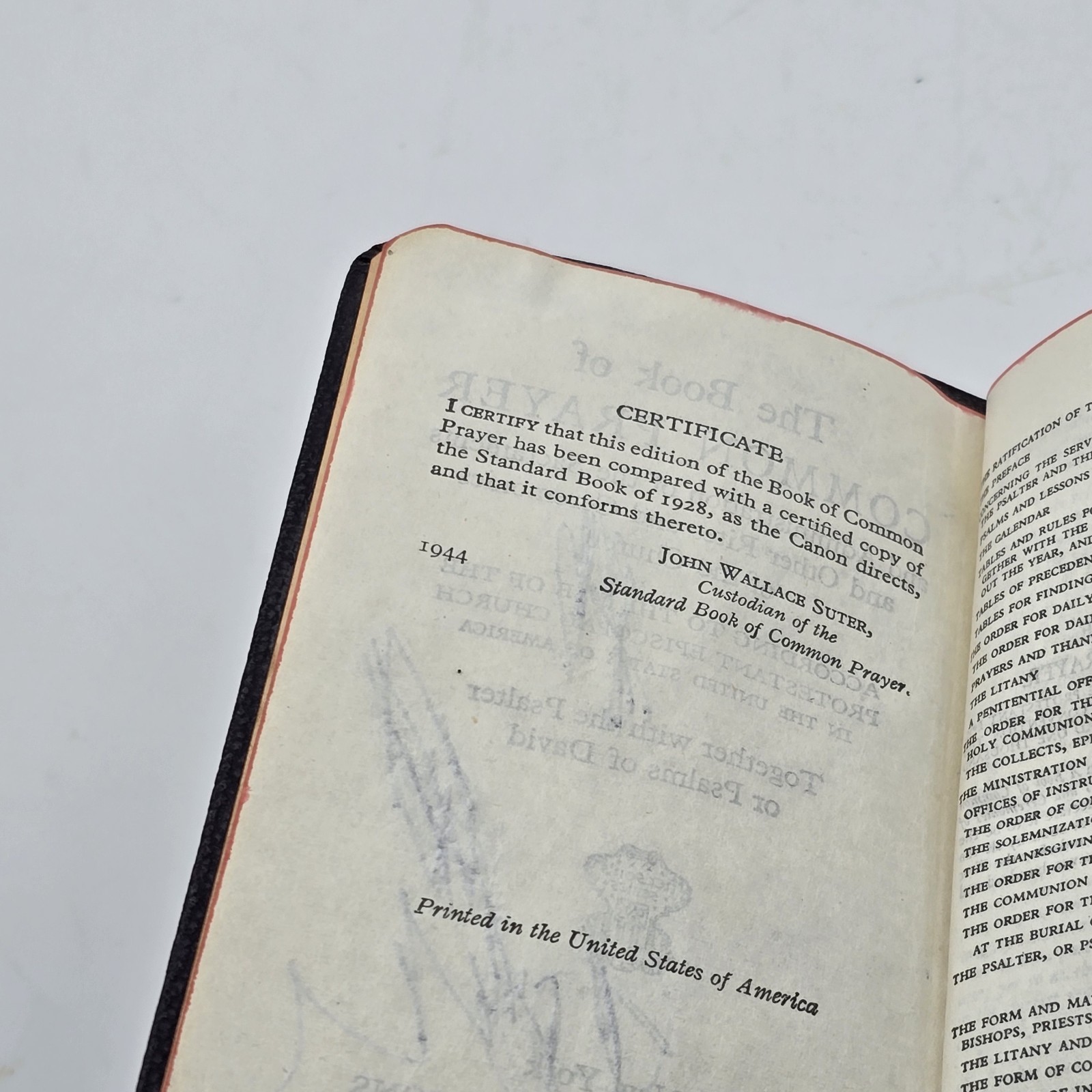 Common Prayer 1944 Nelson & Sons Small Pocket size 3×4.5 in – scribbled on pages