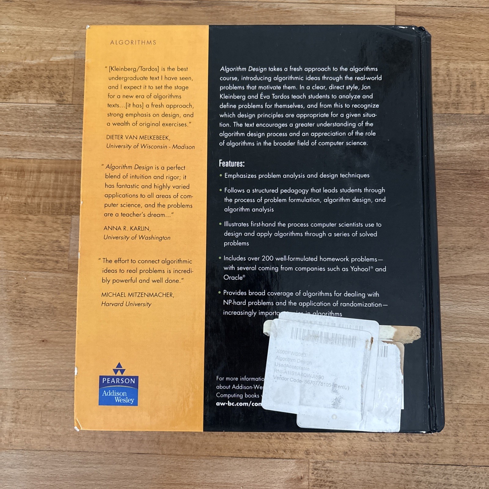 Algorithm Design by Jon Kleinberg: Used