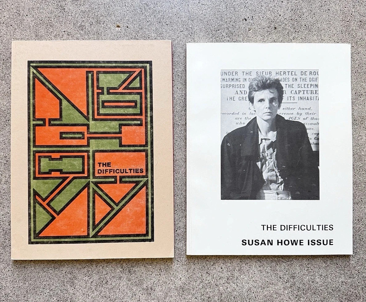 The Difficulties Vol 1.2 & 3.2 Susan Howe Issue | Language Poetry 1981/1989