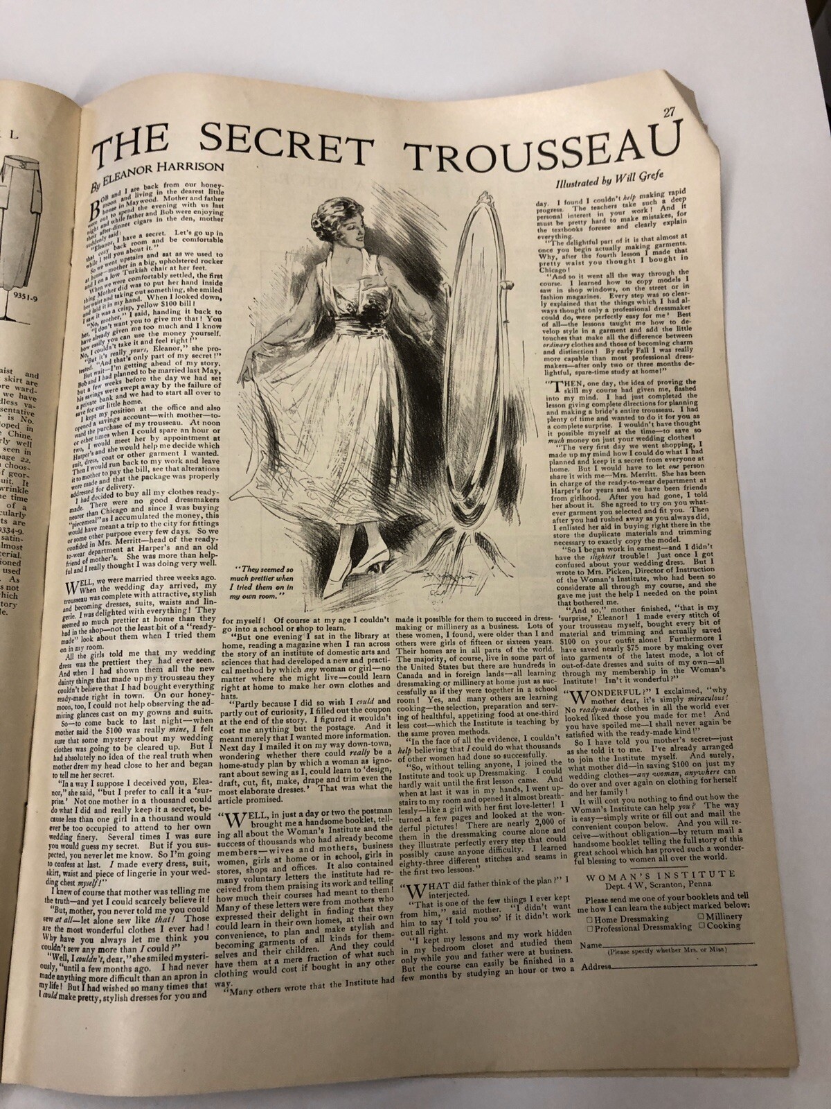 Modern Priscilla Magazine Needlework Women&rsquo;s Fashions Vintage Ads Sept. 1919