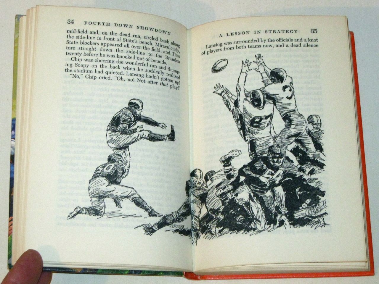 CHIP HILTON #13 Fourth Down SHOWDOWN by Clair BEE! Vintage 1966 G&D Football HC!