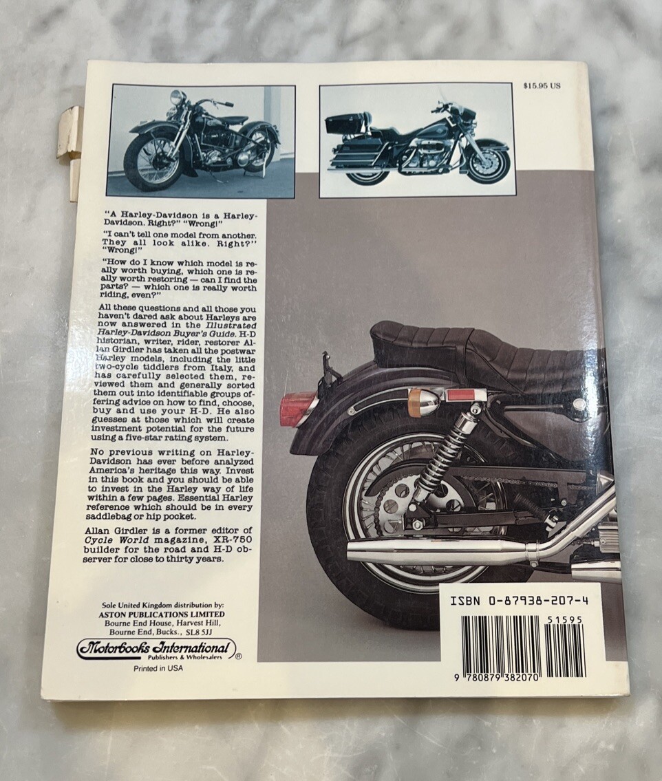 Illustrated HARLEY DAVIDSON Buyer&rsquo;s Guide by Allan Girdler 1986 Paperback