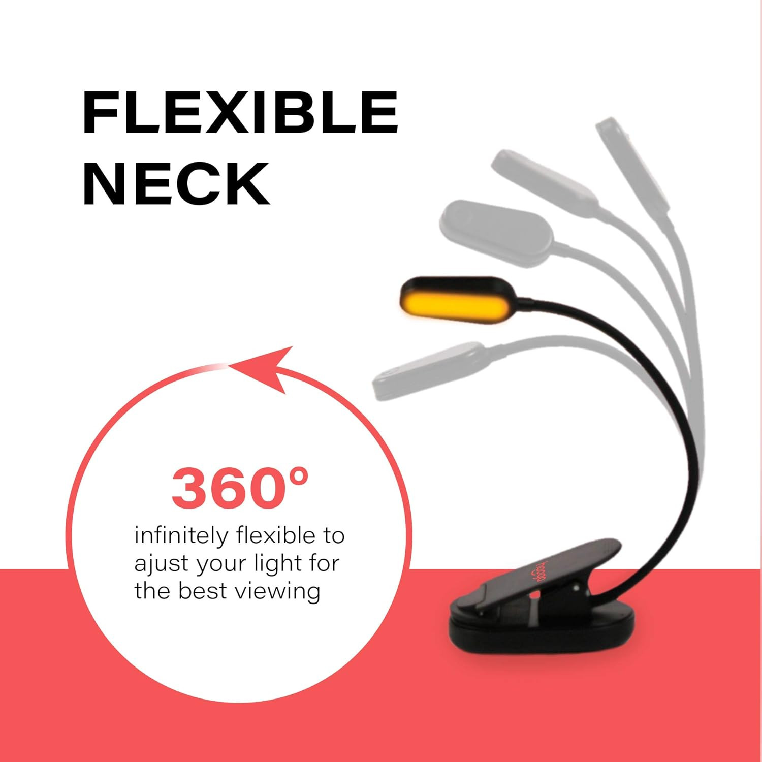 Hooga Amber Book Light, Rechargeable Clip-On Blue Light Blocking LED Reading Lig