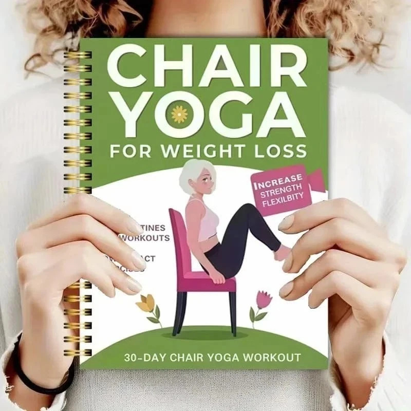 28-30 Day Chair Yoga Guide Weight Loss Muscle Strength Flexibility Beginner Seat
