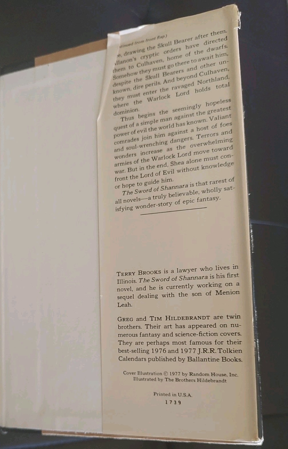 Terry Brooks / The Sword of Shannara 1977 BCE HB HC DJ