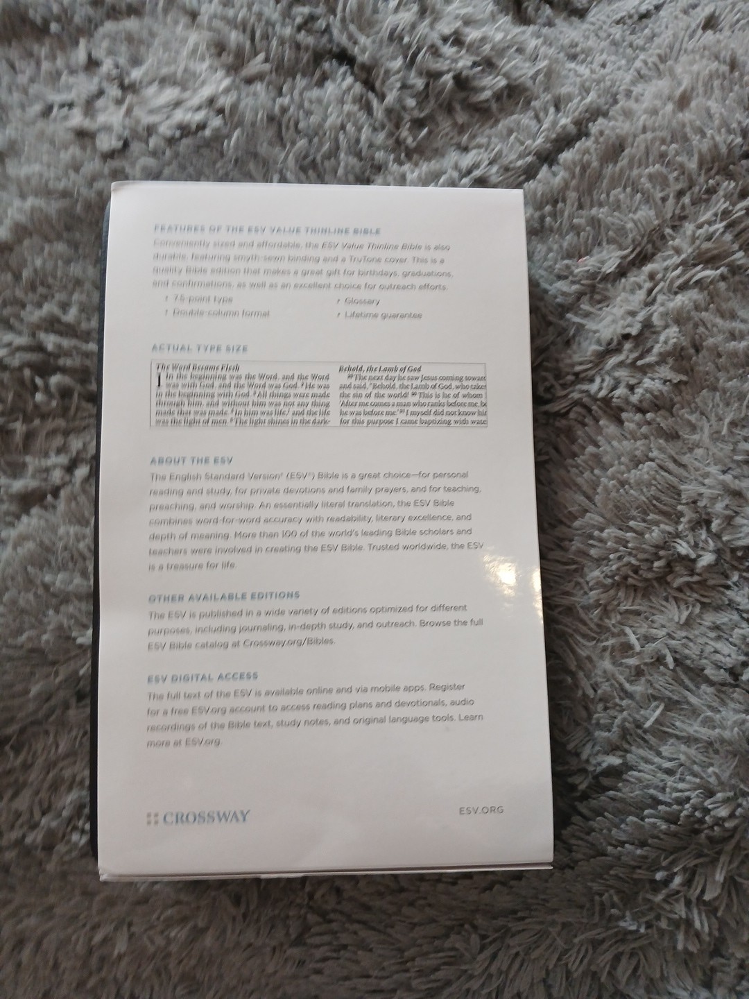 ESV Value Thinline Bible (TruTone, Black) by Not Available (2015, Imitation…