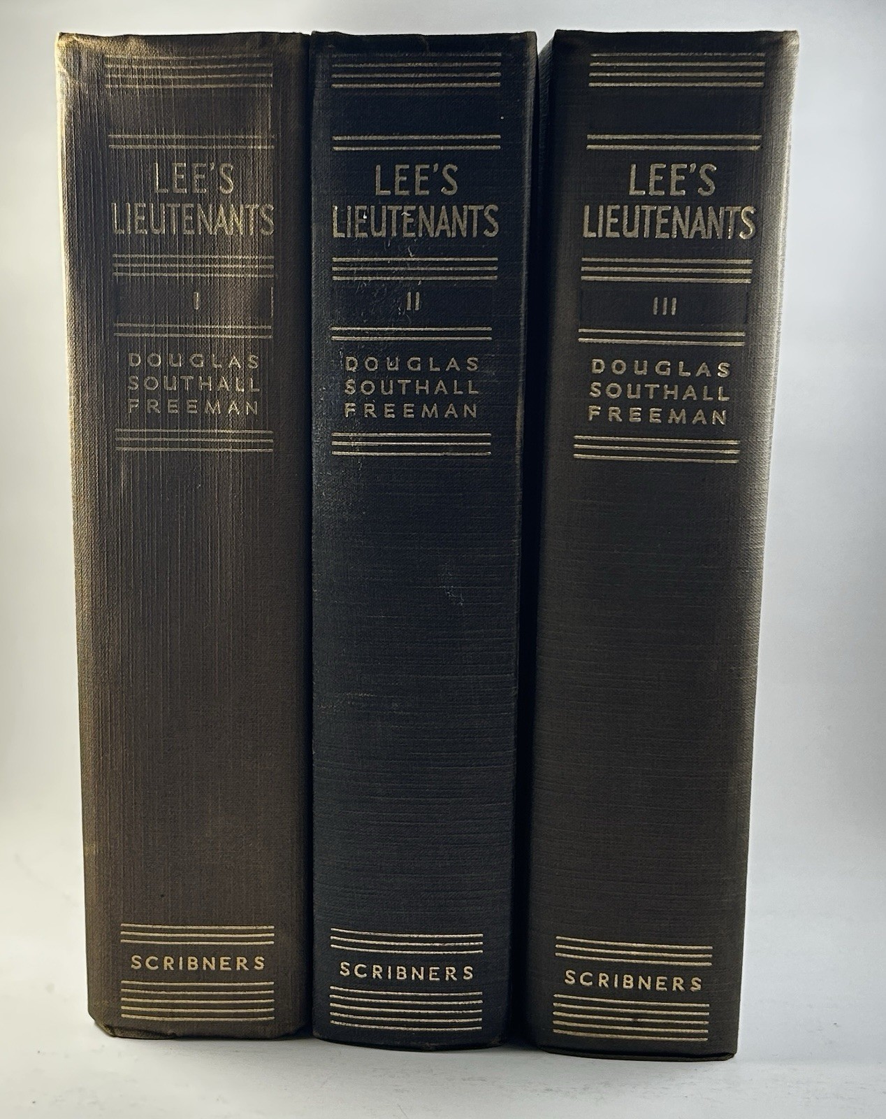 LEE&rsquo;S LIEUTENANTS BY DOUGLAS SOUTHALL FREEMAN (1943-1944) 1ST ED VOLS I-III HC