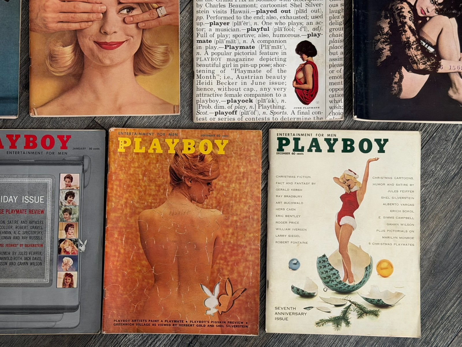 PLAYBOY MAGAZINE 1960 1961 7pc Lot Hot Girl Sexy Babe Blonde Brunette Lingerie