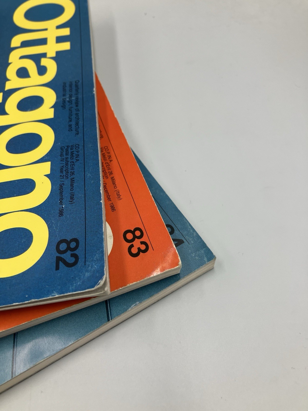 Lot of 3 Vintage Ottagono Quarterly 1986 1987 Issues Architecture Italian Design