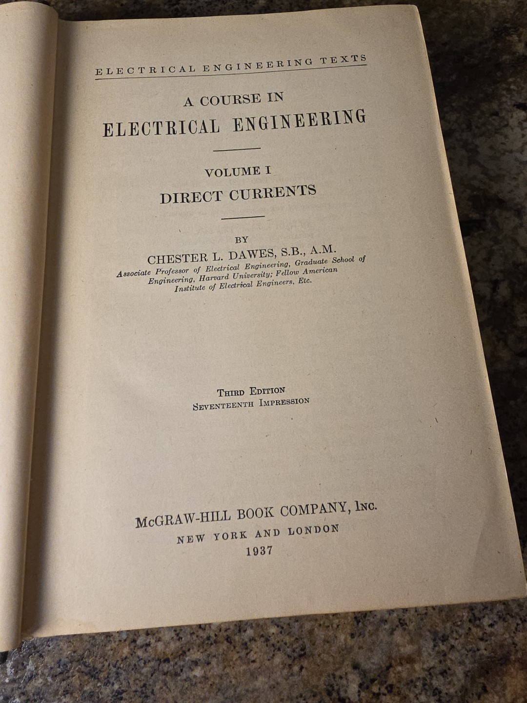 A Course in Electrical Engineering Vol 1 Direct Current Chester Davis 1937 3rd