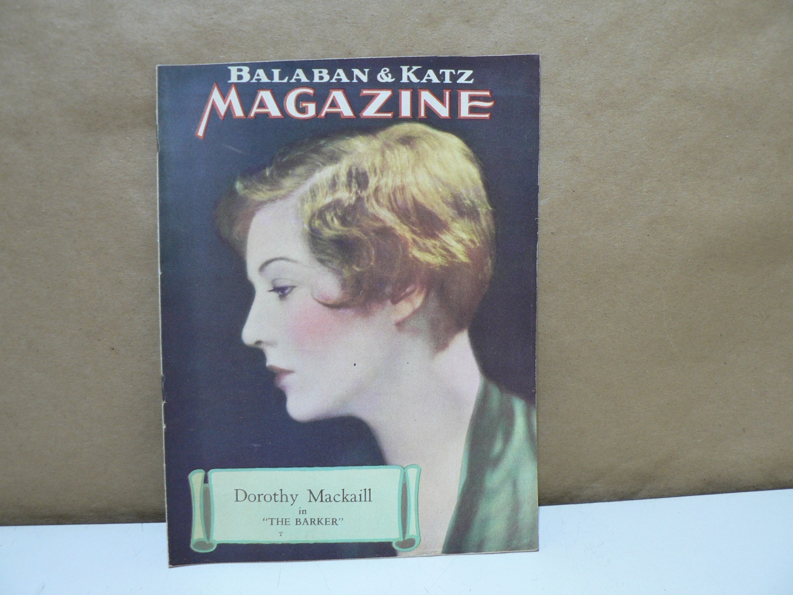 Vintage 1920&rsquo;s Balaban & Katz Magazine Dorothy Mackaill Front Cover
