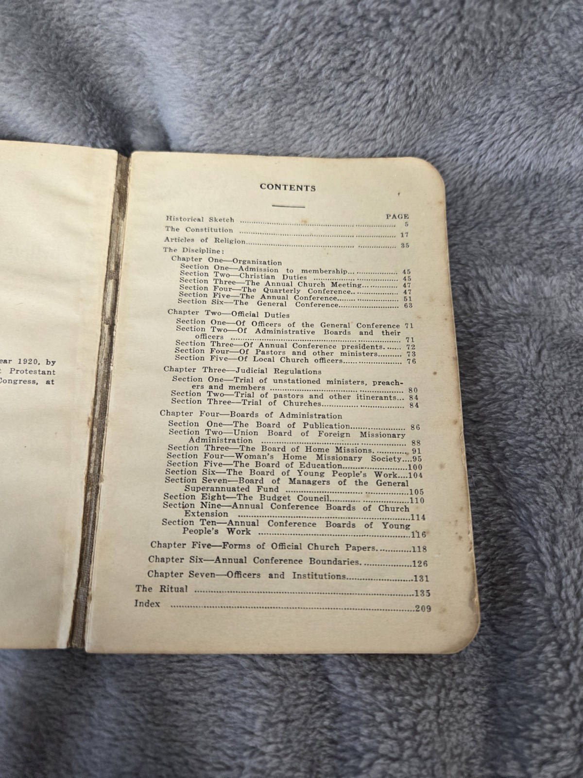 Methodist Protestant Constitution and Discipline 1924 6.5×4.25&Prime;