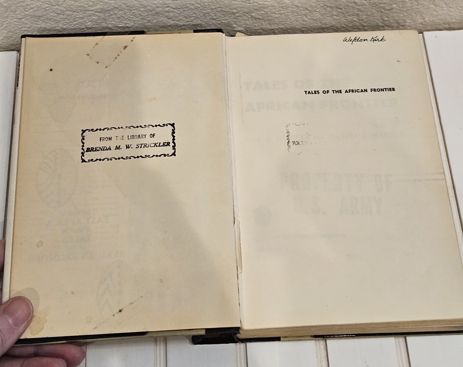 Tales of the African Frontier 1954 1st Ed US Army Camp Crowder Library