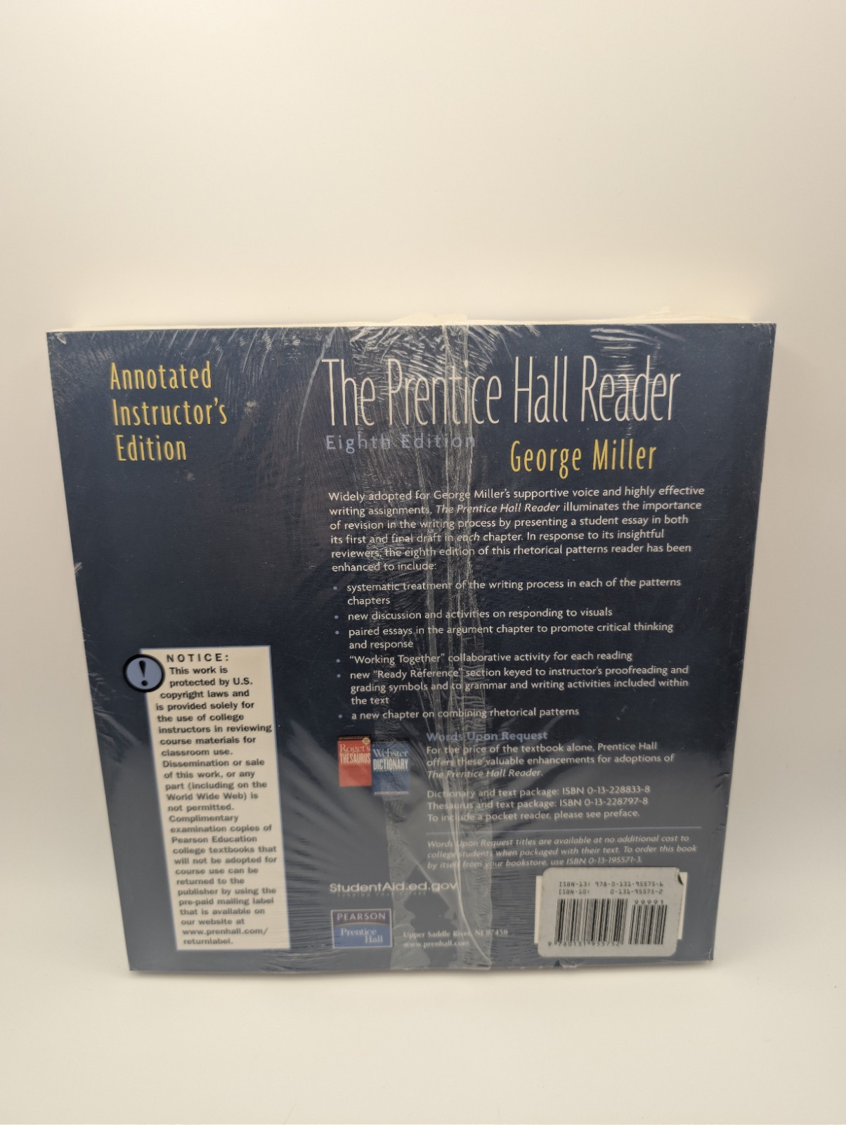 The Prentice Hall Reader By George Miller, Brand New, Sealed