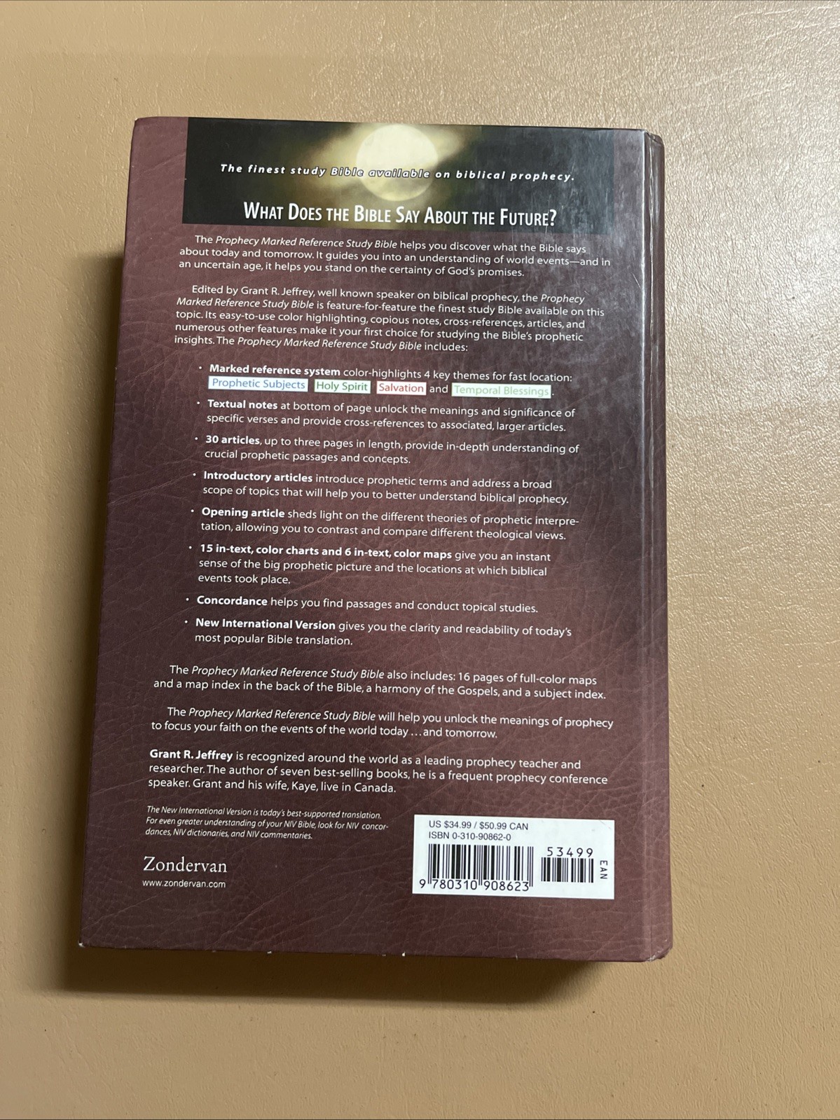 NIV Prophecy Marked Reference Study Bible 1998 Hardcover Text 1984