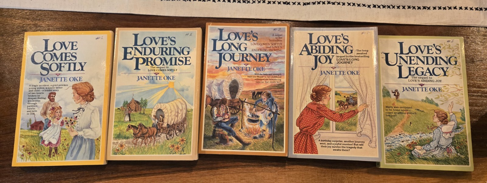 Pioneer Love Stories 5 book box set by Janette Oke in slip box books 1-5