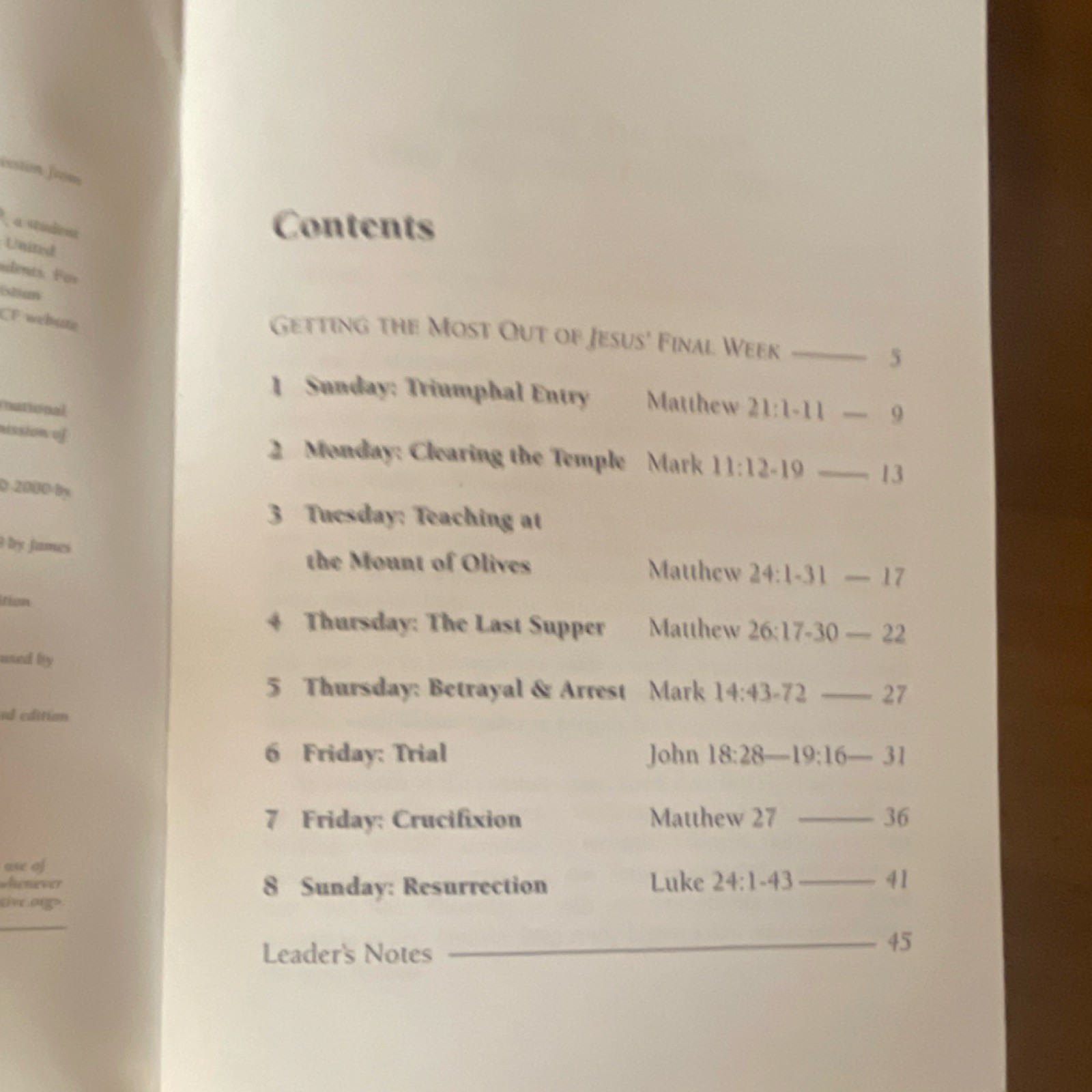 InterVarsity Press Jesus&rsquo; Final Week by Cindy Bunch LifeGuide Bible Study Guide