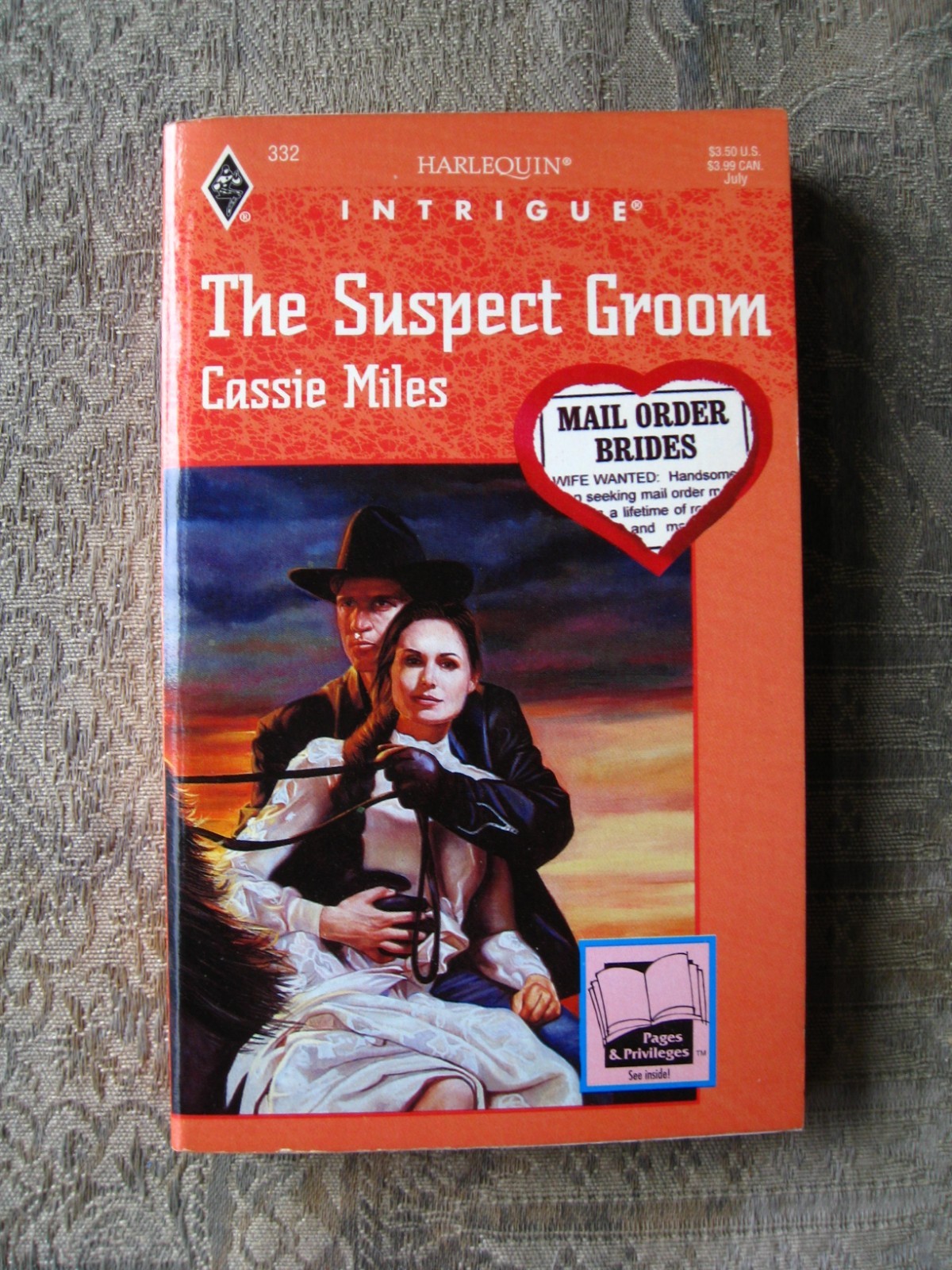 Cassie Miles – The Suspect Groom (Harlequin Intrigue #332) 1995 – paperback
