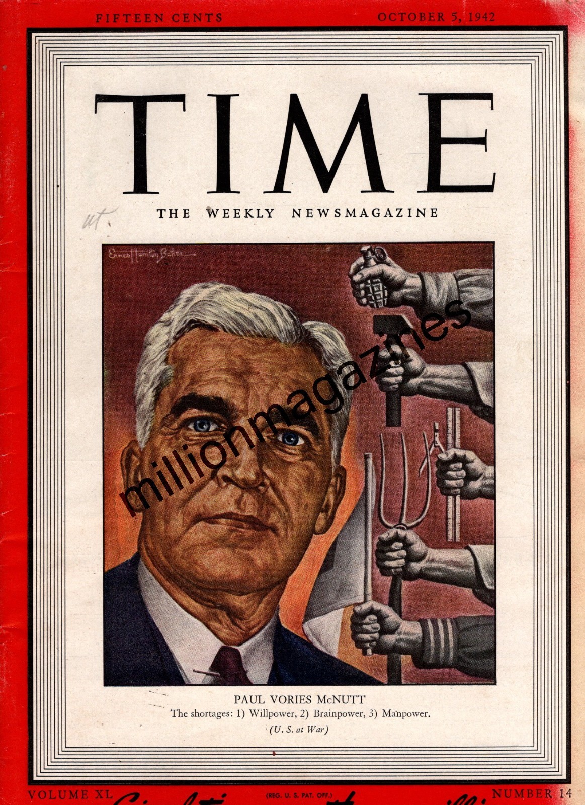 1942 Time October 5 – McNutt; Negroes enter war; Army Rangers; Joan Fontaine
