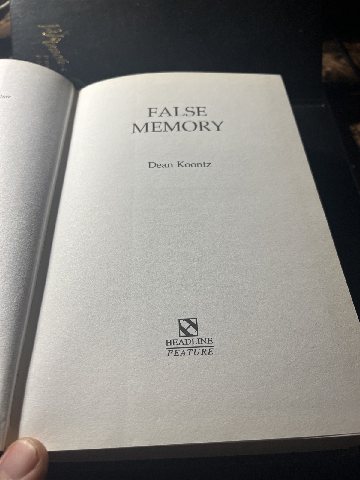 False Memory (British Edition) By Dean Koontz 1999 Issue