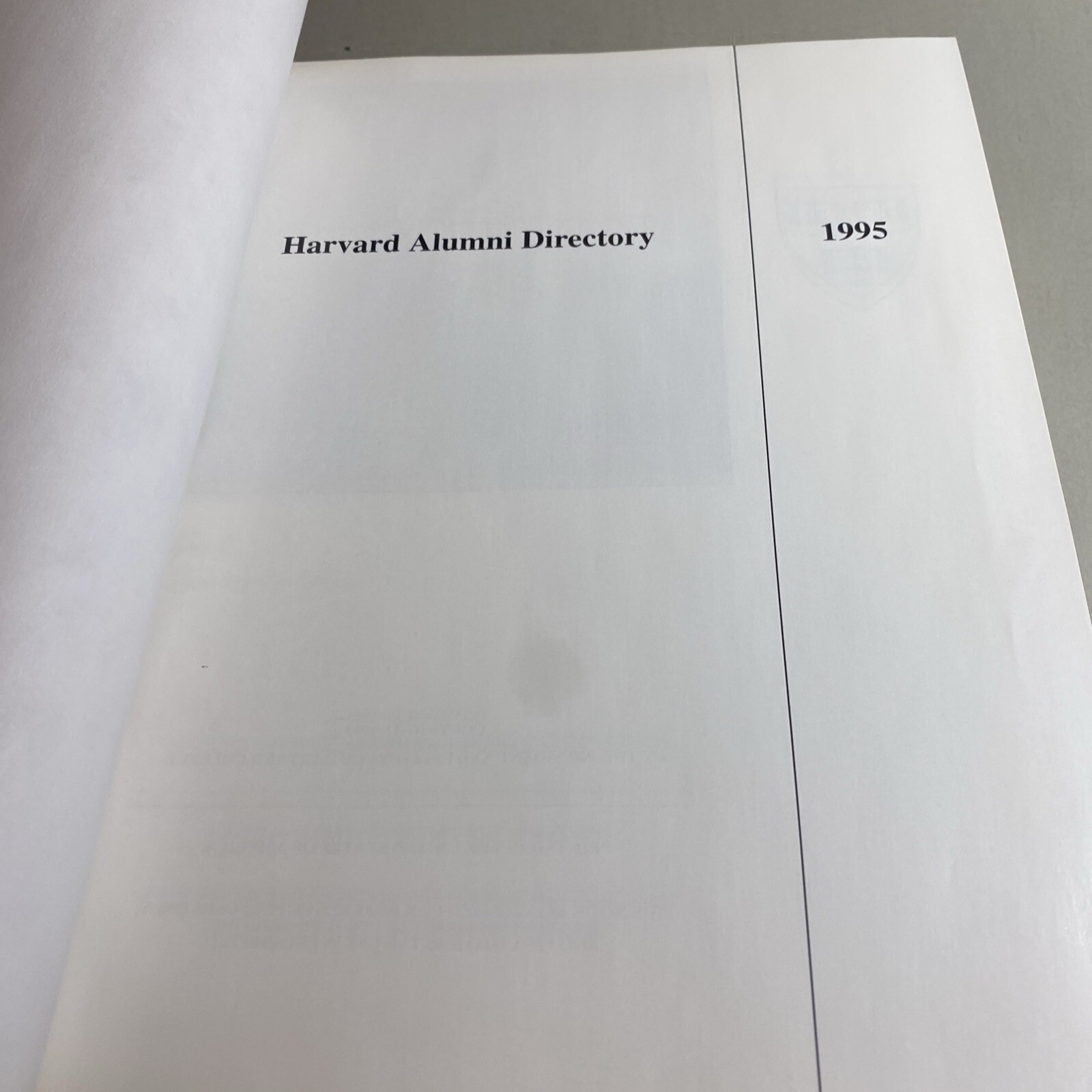 Harvard Alumni Directory 1995 Volume 1 w Barack Obama Listed / KRP