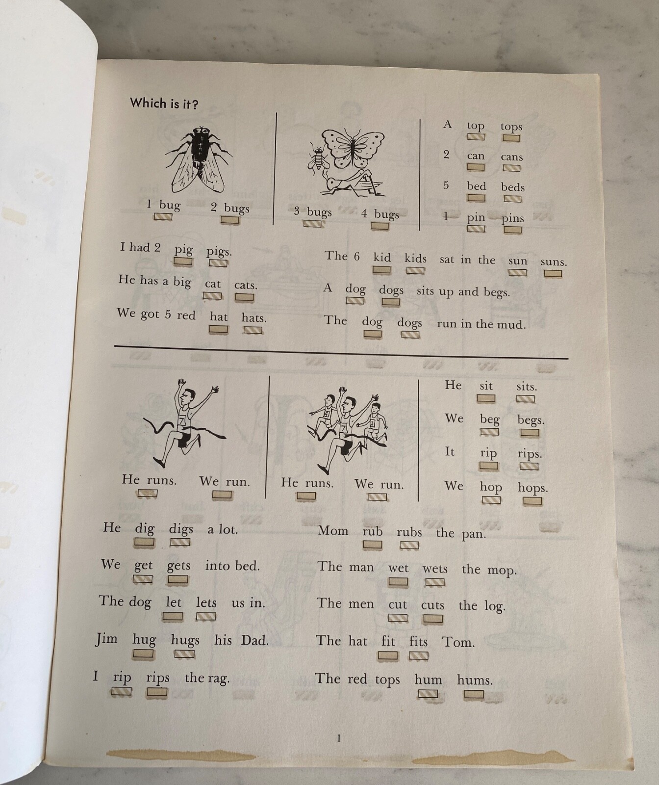 Vintage 1968 UNUSED Phonics with Write and See workbook by Margaret M Bishop