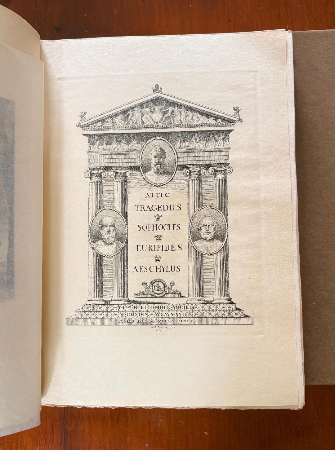 3 Vols. Attic Tragedies SOPHOCLES, EURIPIDES, AESCHYLUS (1927, Limited to 400)
