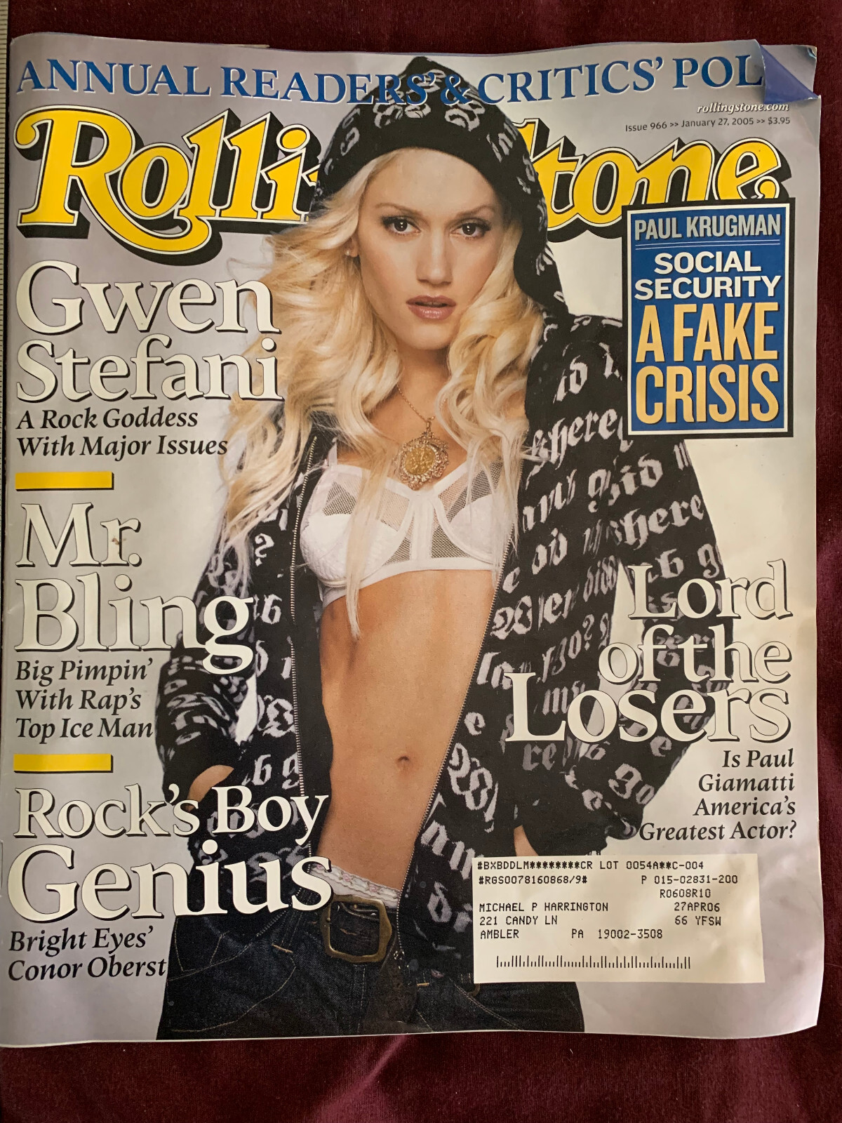 Rolling Stone (Jan 05) – Gwen Stefani, Bright Eyes, Paul Giamatti, more