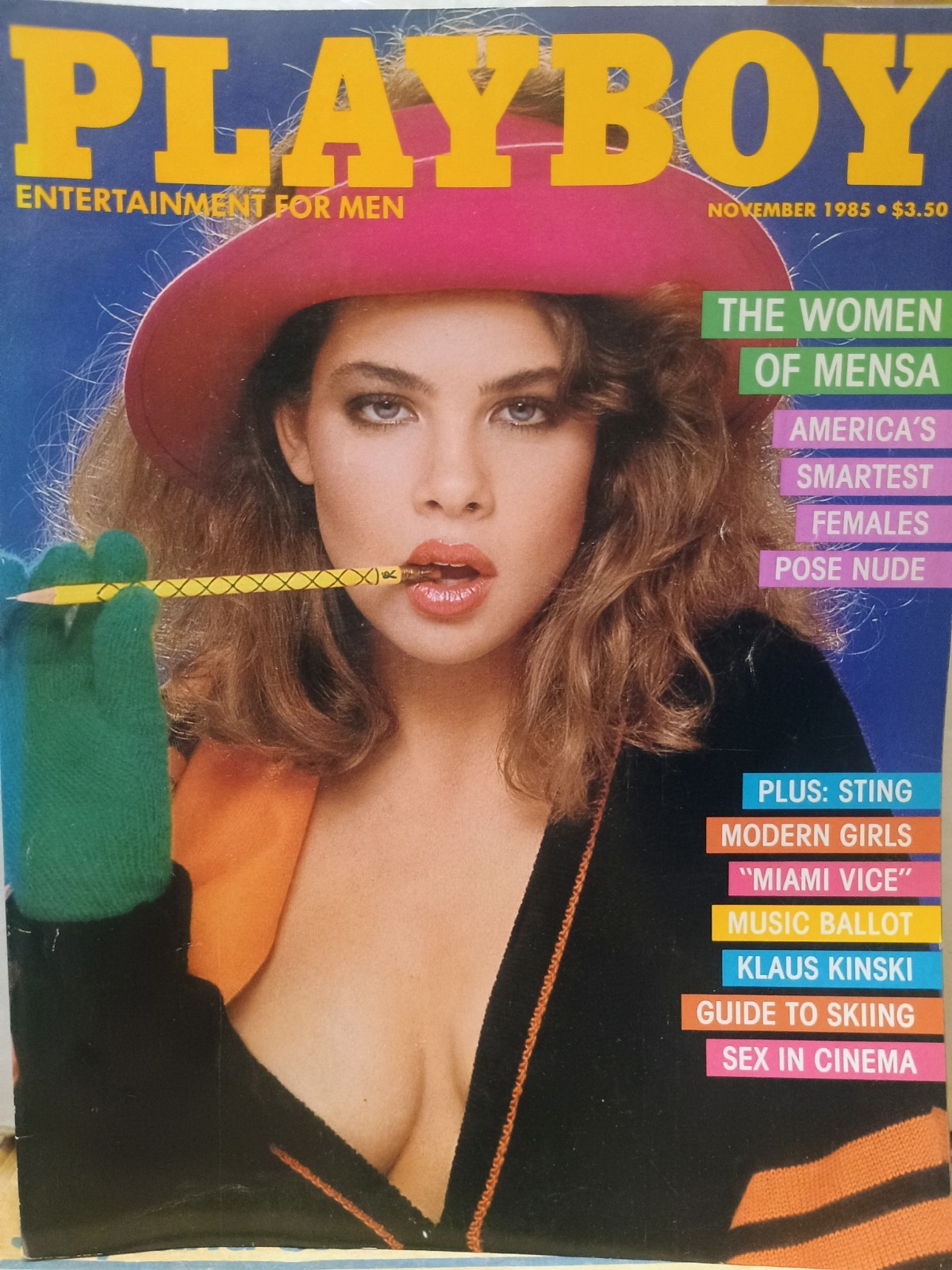 PLAYBOY MAGAZINE November 1985 with PAMELA SAUNDERS / WOMEN OF MENSA + Sting