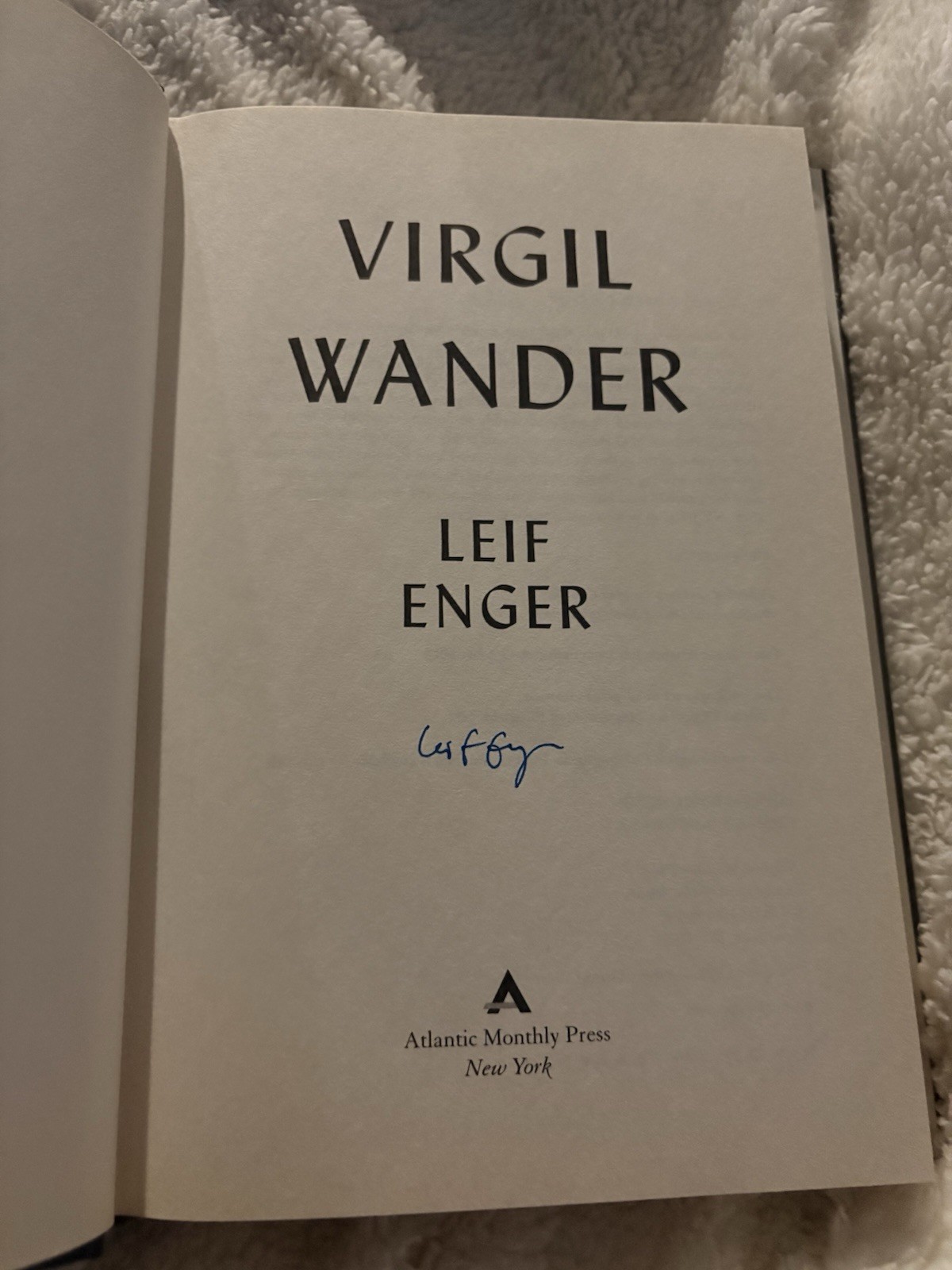 Leif Enger SIGNED Virgil Wander First Edition Hardcover DJ AUTOGRAPHED