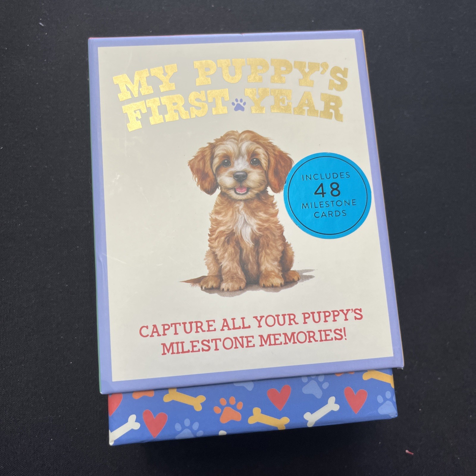 My Puppy’s First Year 48 Milestone Cards Memories 4in x 5.5in Stand Included