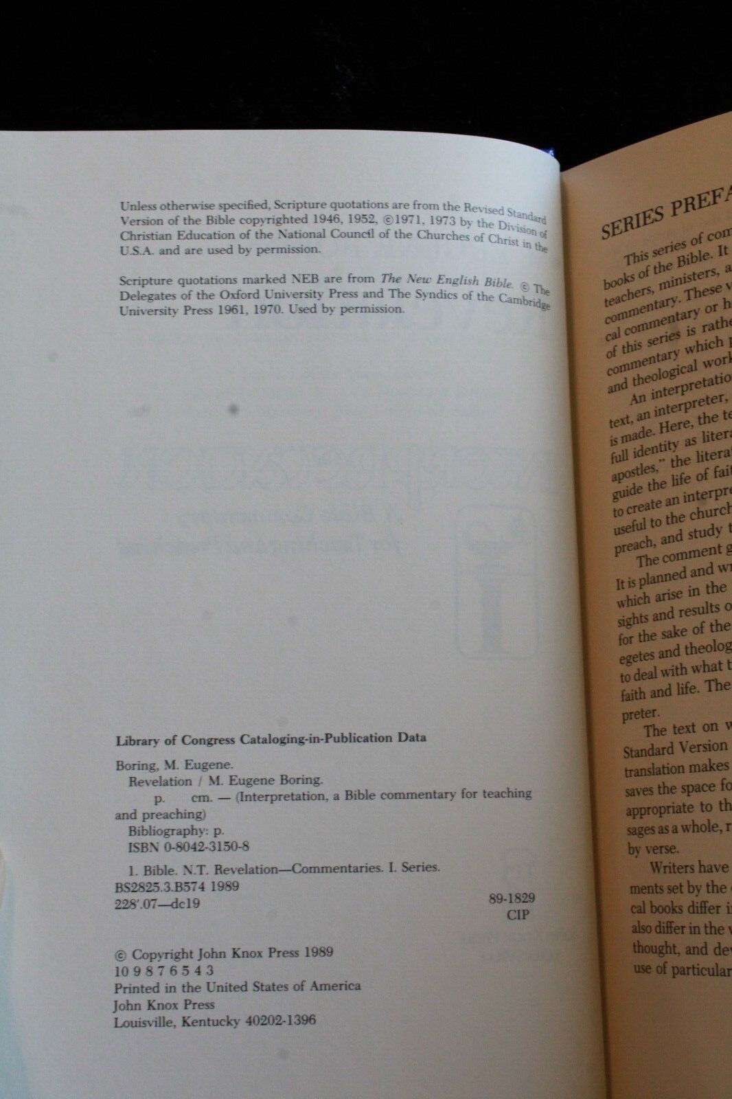Interpretation: a Bible Commentary Ser.: Revelation by M. Eugene Boring…
